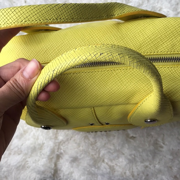Longchamp Yellow ‘Quadri' Leather Satchel - Picture 5 of 9